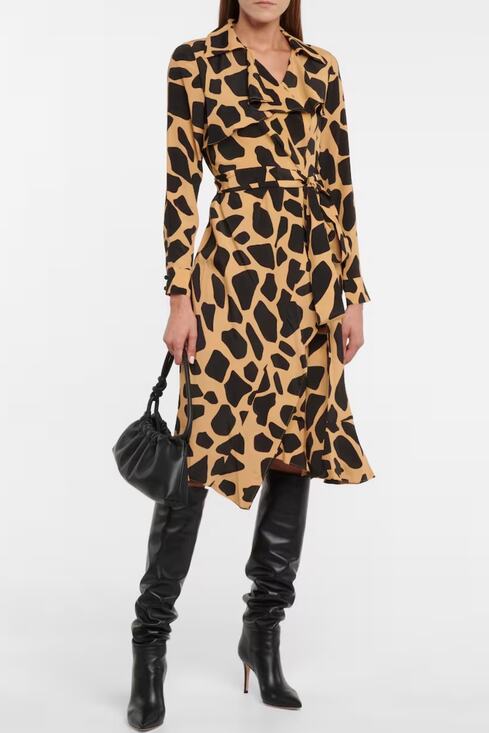 Diane Von Furstenberg Dresses & Skirts - DIANE VON FURSTENBERG Eden silk blend Giraffe Wrap Midi Dress size 8 (Rare Find)